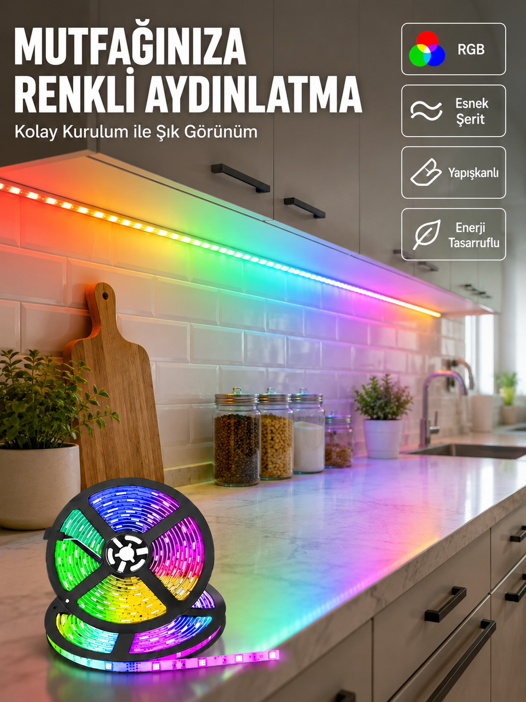 Kumandalı 5 Metre Şerit LED Dekoratif Aydınlatma - Lisinya