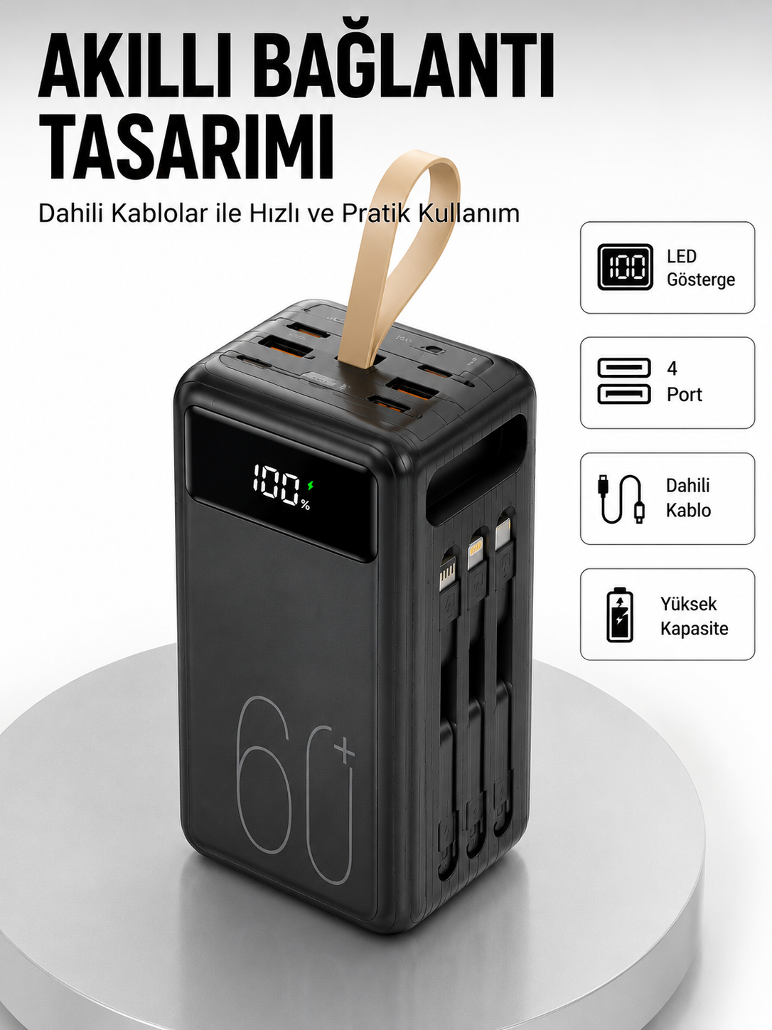Tüm Cihazlarla Uyumlu LED Fenerli 4 Çıkışlı Powerbank Yeni Nesil - Lisinya Tüm Cihazlarla Uyumlu LED Fenerli 4 Çıkışlı Powerbank Yeni Nesil - Lisinya