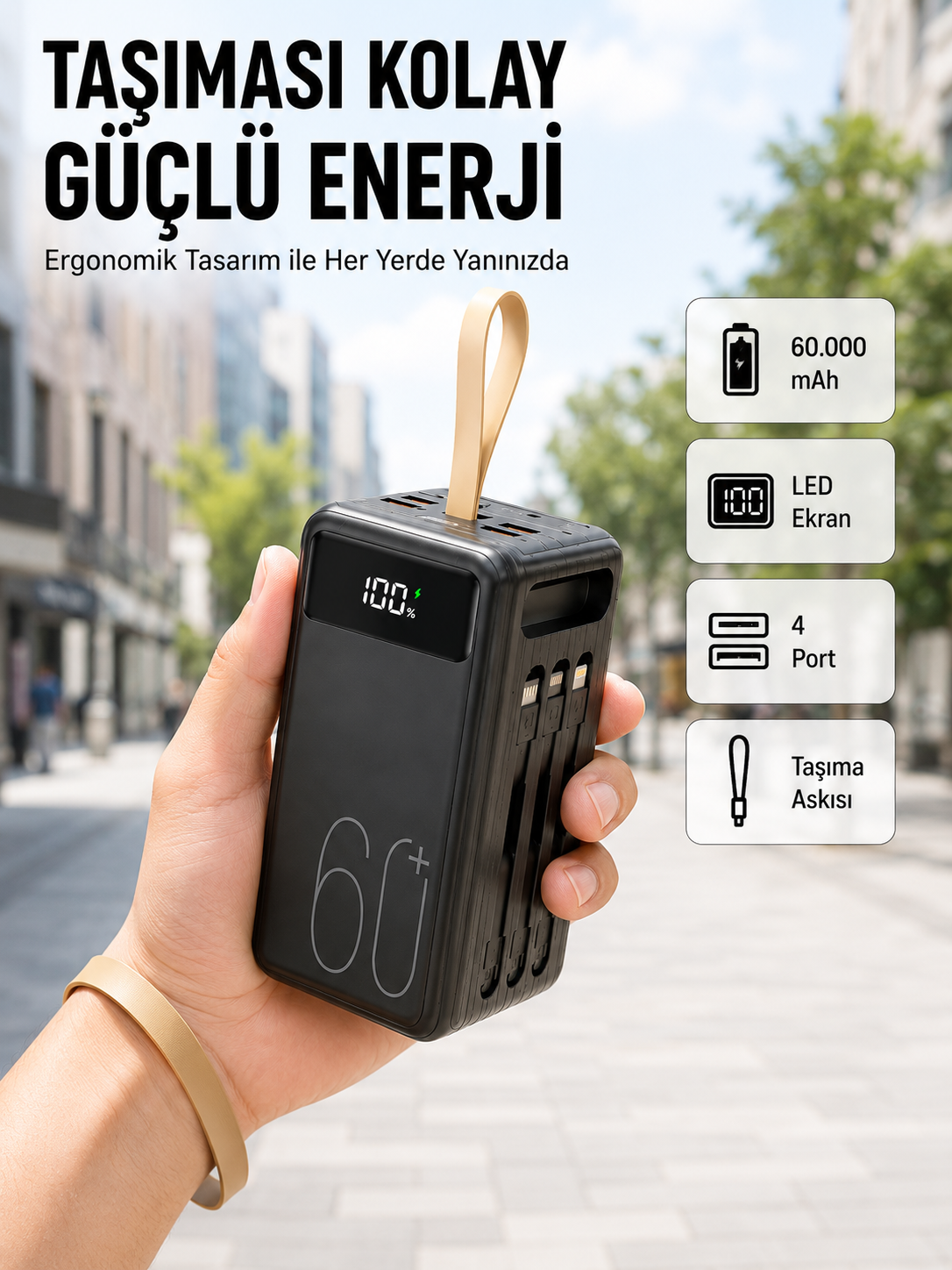 4 Çıkışlı Hızlı Şarj Destekli Powerbank Yeni Nesil - Lisinya 4 Çıkışlı Hızlı Şarj Destekli Powerbank Yeni Nesil - Lisinya