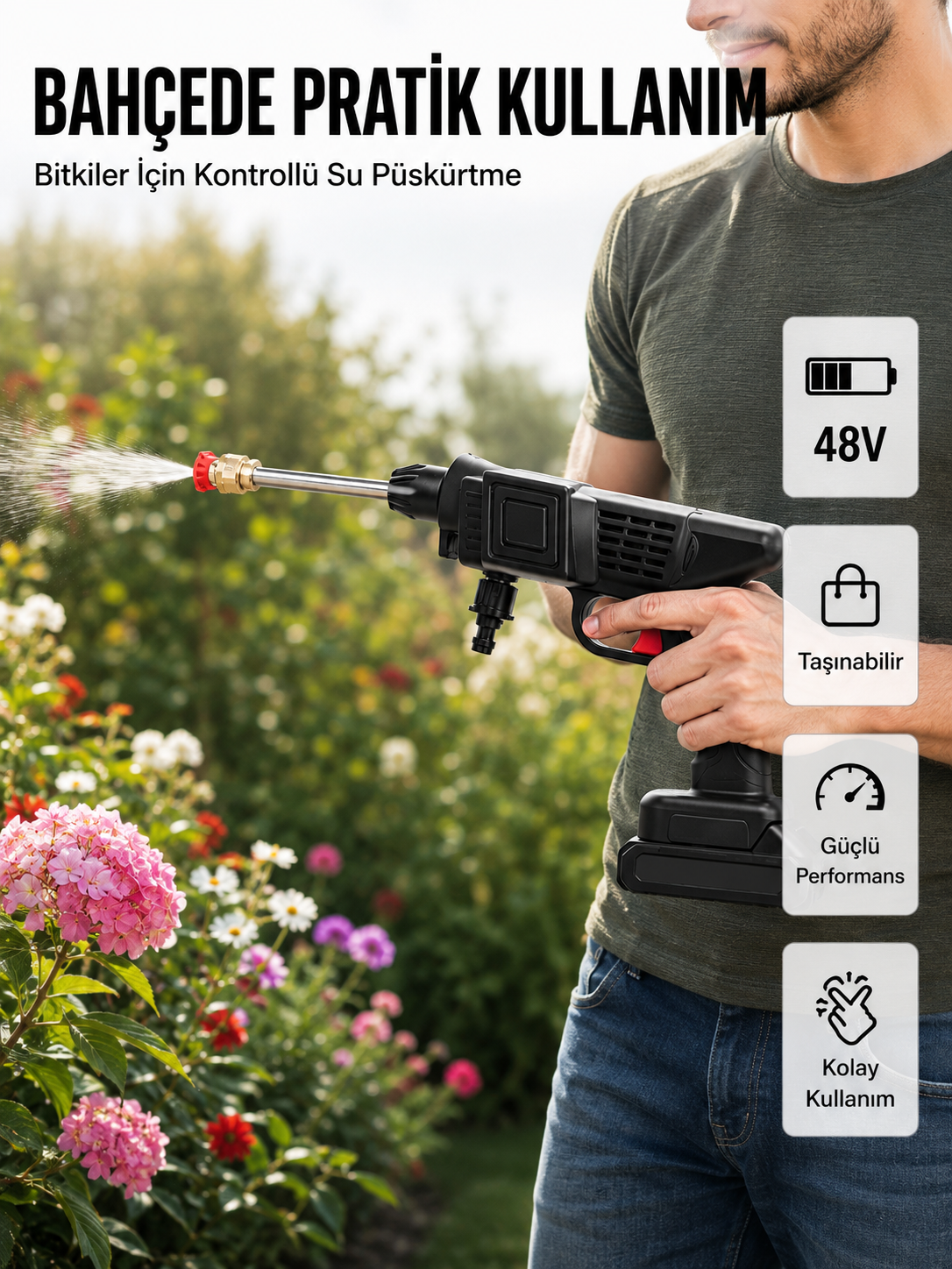 48V Şarjlı Basınçlı Yıkama Cihazı Köpük Hazneli 2025 Orijinal Model - Lisinya 48V Şarjlı Basınçlı Yıkama Cihazı Köpük Hazneli 2025 Orijinal Model - Lisinya