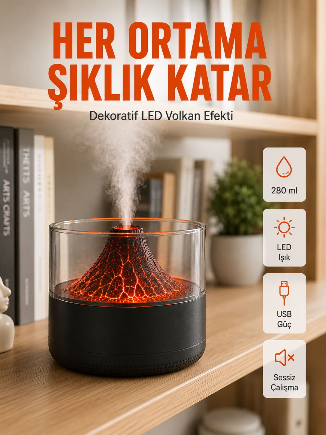 Aromaterapi Difüzörlü Sessiz Çalışan Hava Nemlendirici - Lisinya Aromaterapi Difüzörlü Sessiz Çalışan Hava Nemlendirici - Lisinya