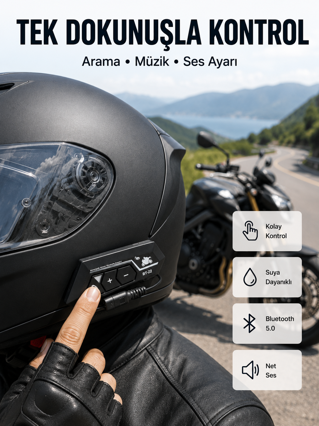 Motosiklet Sürüşleri İçin BT22 Kask Bluetooth Kulaklık Mikrofonlu Yeni Nesil - Lisinya Motosiklet Sürüşleri İçin BT22 Kask Bluetooth Kulaklık Mikrofonlu Yeni Nesil - Lisinya