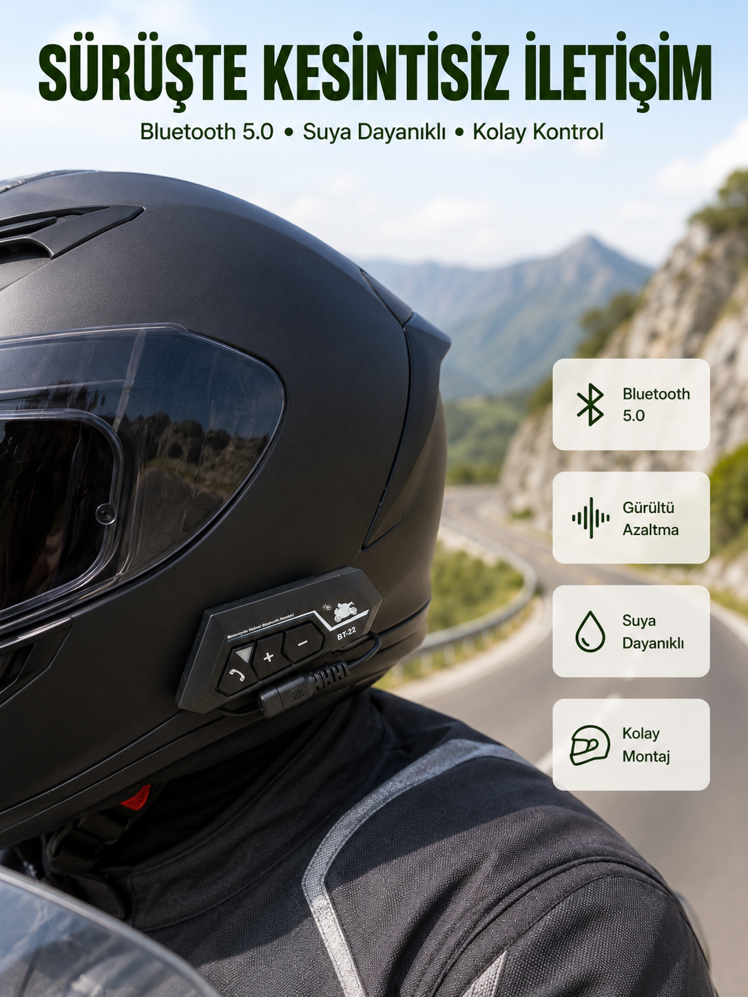 Bluetooth 5.0 Motosiklet Kask Kulaklık Eller Serbest ve Müzik Özellikli Yeni Nesil - Lisinya Bluetooth 5.0 Motosiklet Kask Kulaklık Eller Serbest ve Müzik Özellikli Yeni Nesil - Lisinya
