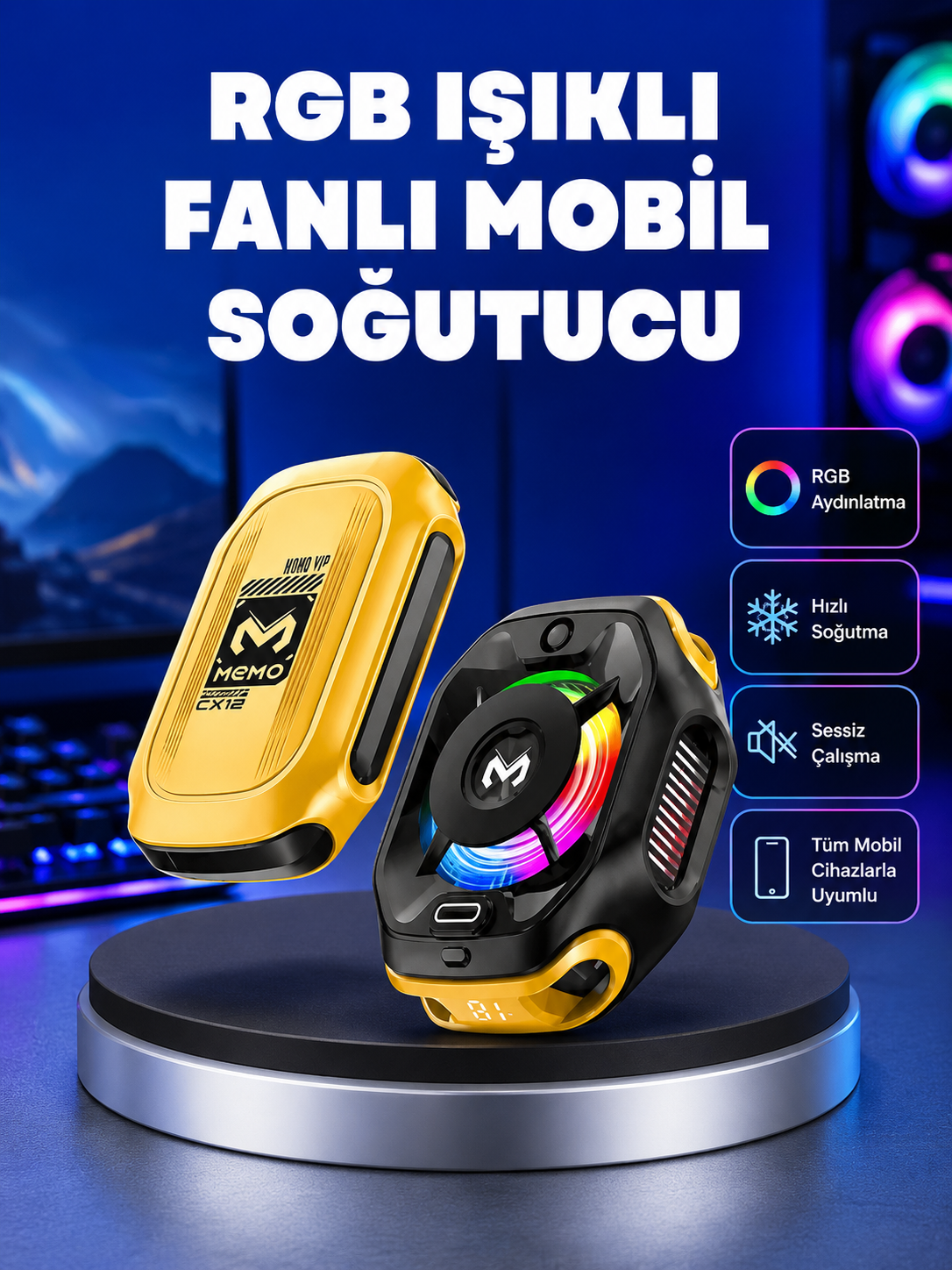 Type-C Girişli AI Modlu Yüksek Performanslı Telefon Soğutucu Yeni Nesil - Lisinya Type-C Girişli AI Modlu Yüksek Performanslı Telefon Soğutucu Yeni Nesil - Lisinya