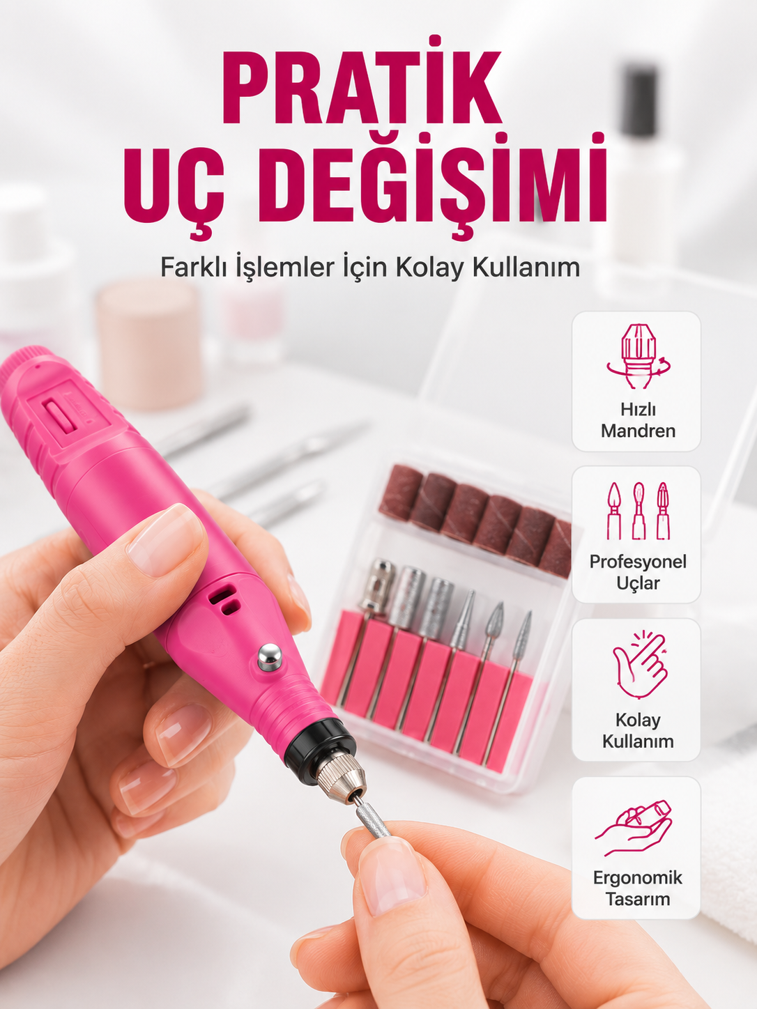 12v Çok Fonksiyonlu Tırnak Bakım Cihazı Yeni Nesil - Lisinya