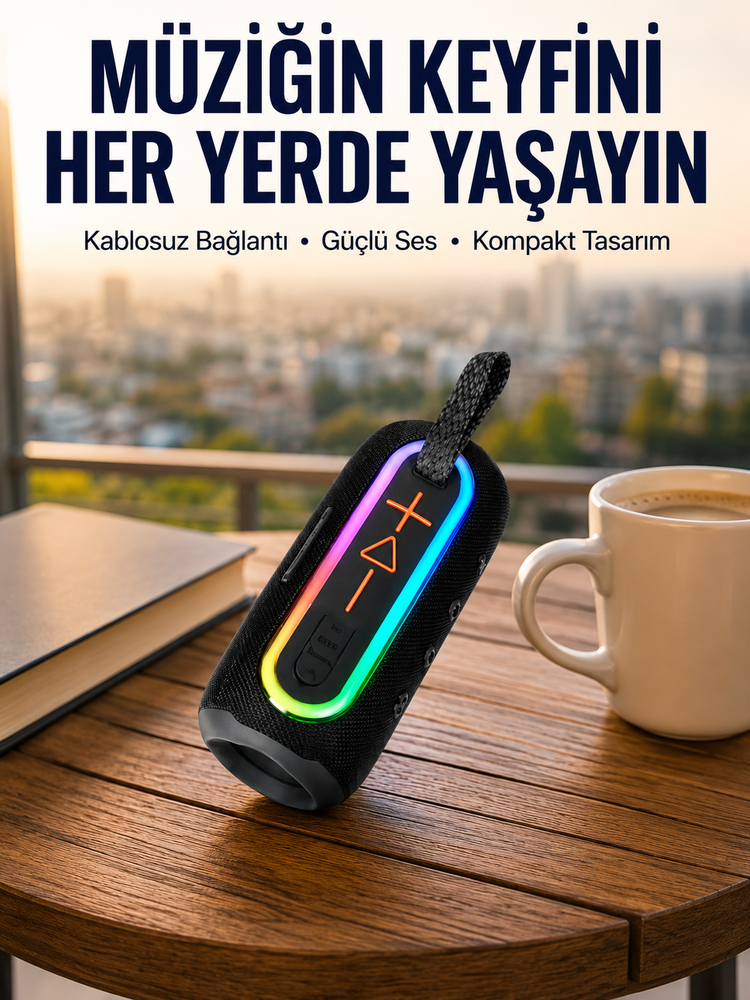 Yüksek Ses Kaliteli Kablosuz Hoparlör LED Işıklı Yeni Nesil - Lisinya