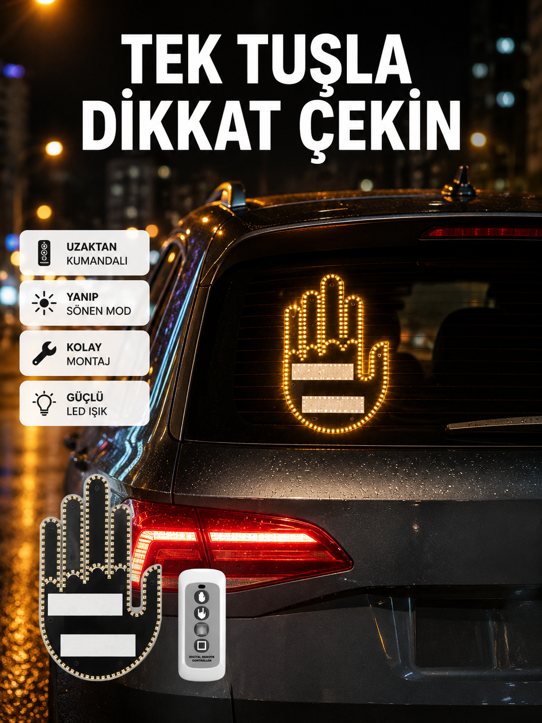 Suya Dayanıklı LED El Park Uyarı Cihazı Uzaktan Kumandalı 2025 - Lisinya Suya Dayanıklı LED El Park Uyarı Cihazı Uzaktan Kumandalı 2025 - Lisinya