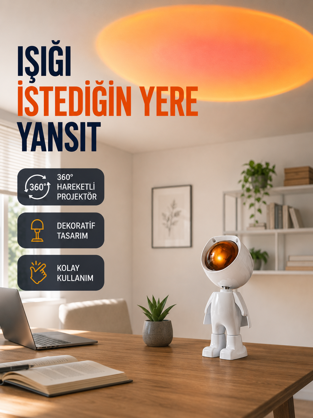 Dekoratif Gün Batımı Işığı – Astronot Figürlü Yeni Nesil - Lisinya Dekoratif Gün Batımı Işığı – Astronot Figürlü Yeni Nesil - Lisinya