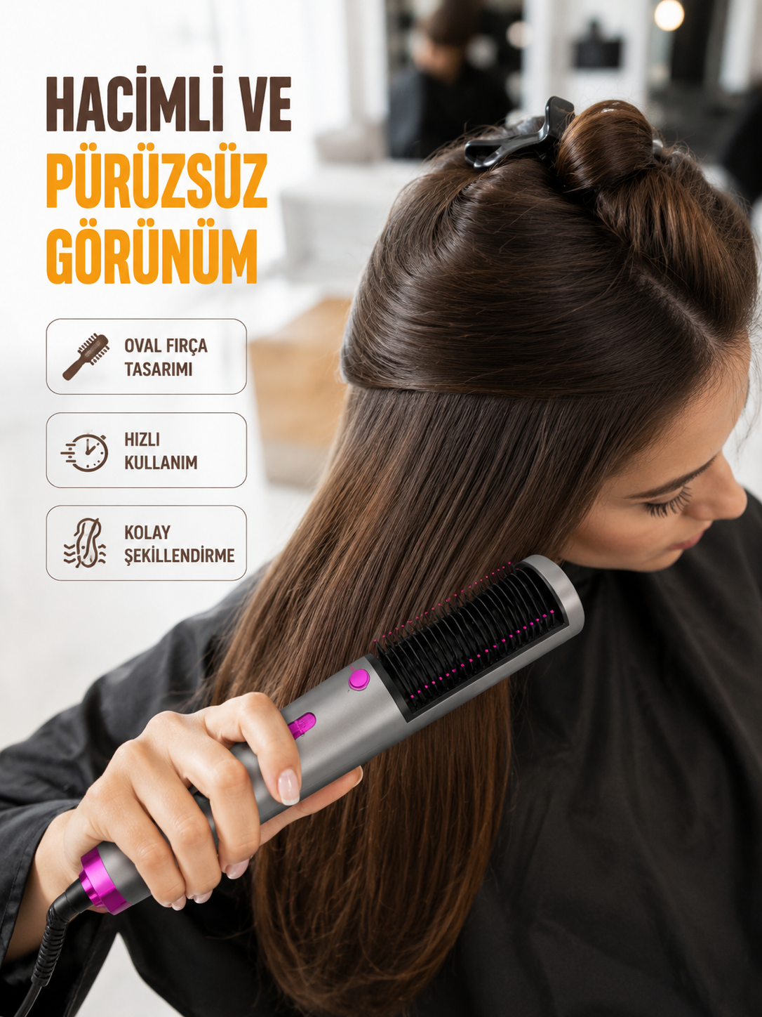 Hızlı Kurutma ve Parlak Saçlar İçin Profesyonel Fırça - Lisinya