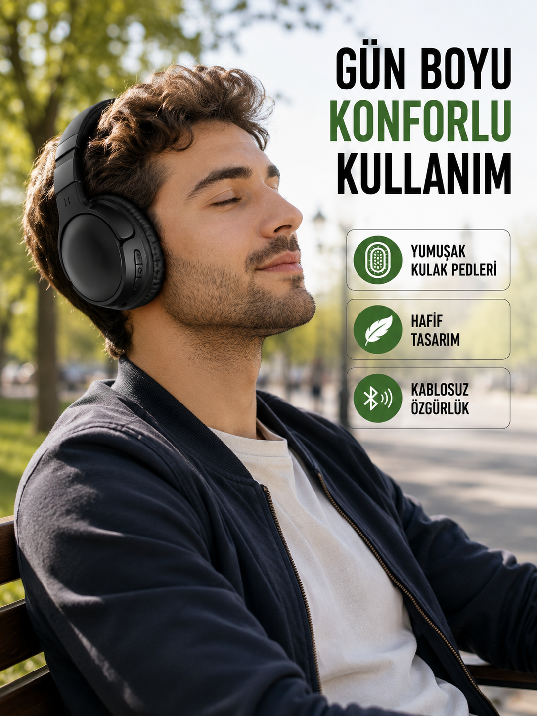 3.2 cm Sürücülü Ergonomik Kablosuz Kulaklık - Lisinya 3.2 cm Sürücülü Ergonomik Kablosuz Kulaklık - Lisinya