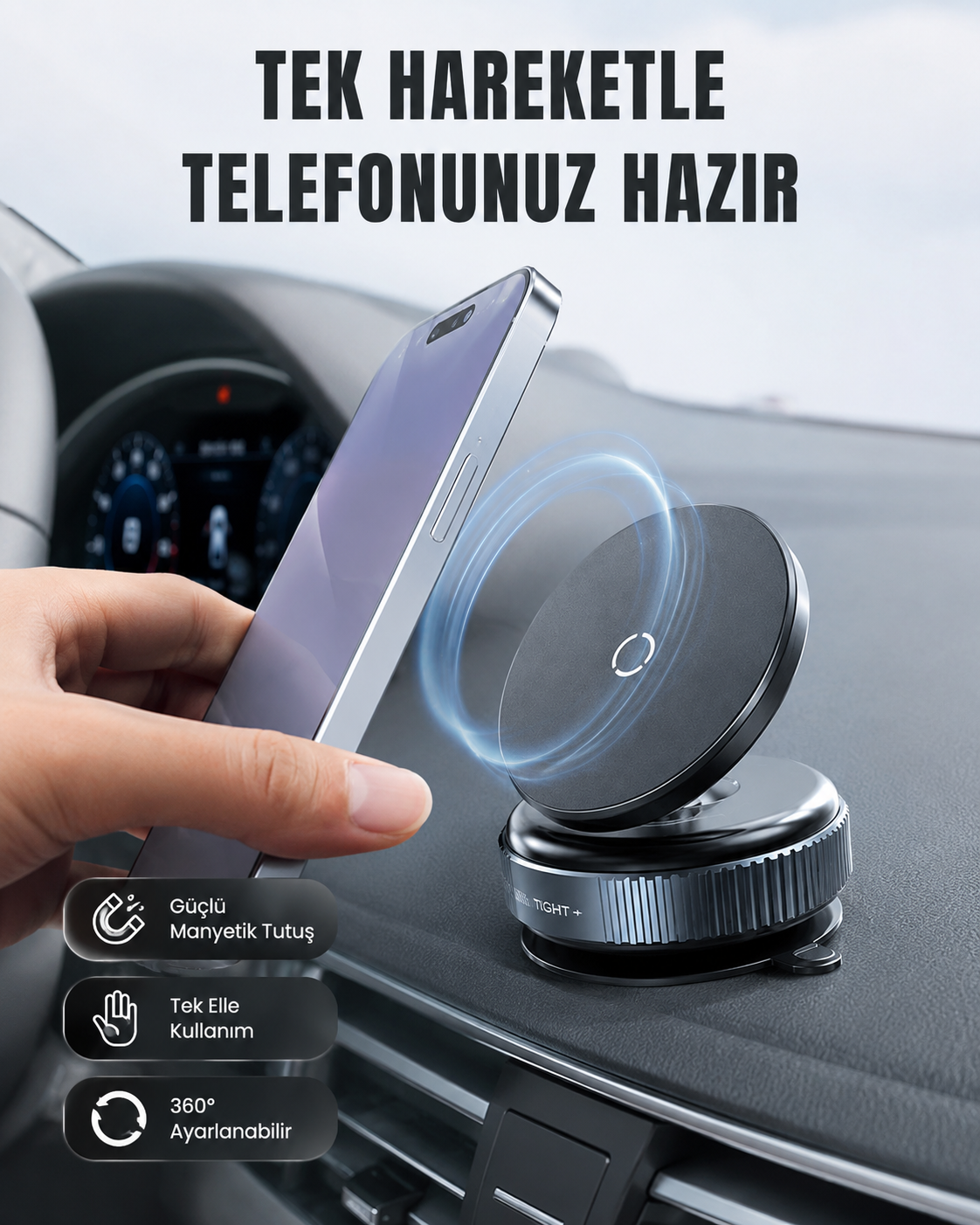 16 Mıknatıslı Araç Telefon Tutucu Kaymaz ve Güvenli - Lisinya 16 Mıknatıslı Araç Telefon Tutucu Kaymaz ve Güvenli - Lisinya
