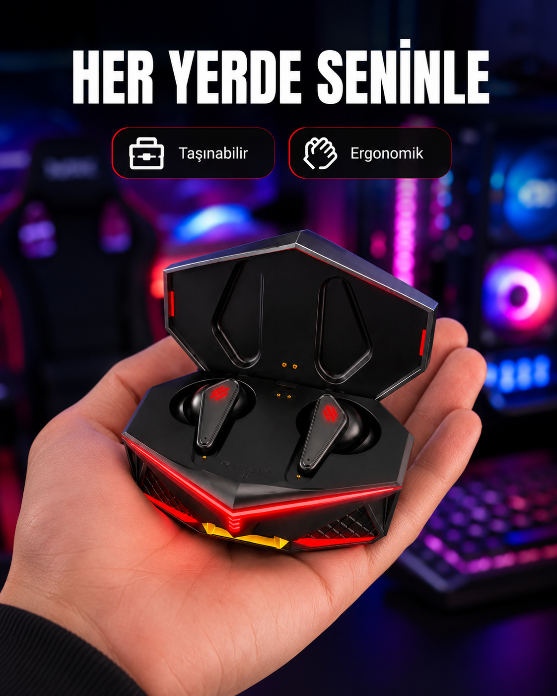 Kablosuz Bluetooth Gaming Kulaklık Suya Dayanıklı Yeni Nesil - Lisinya