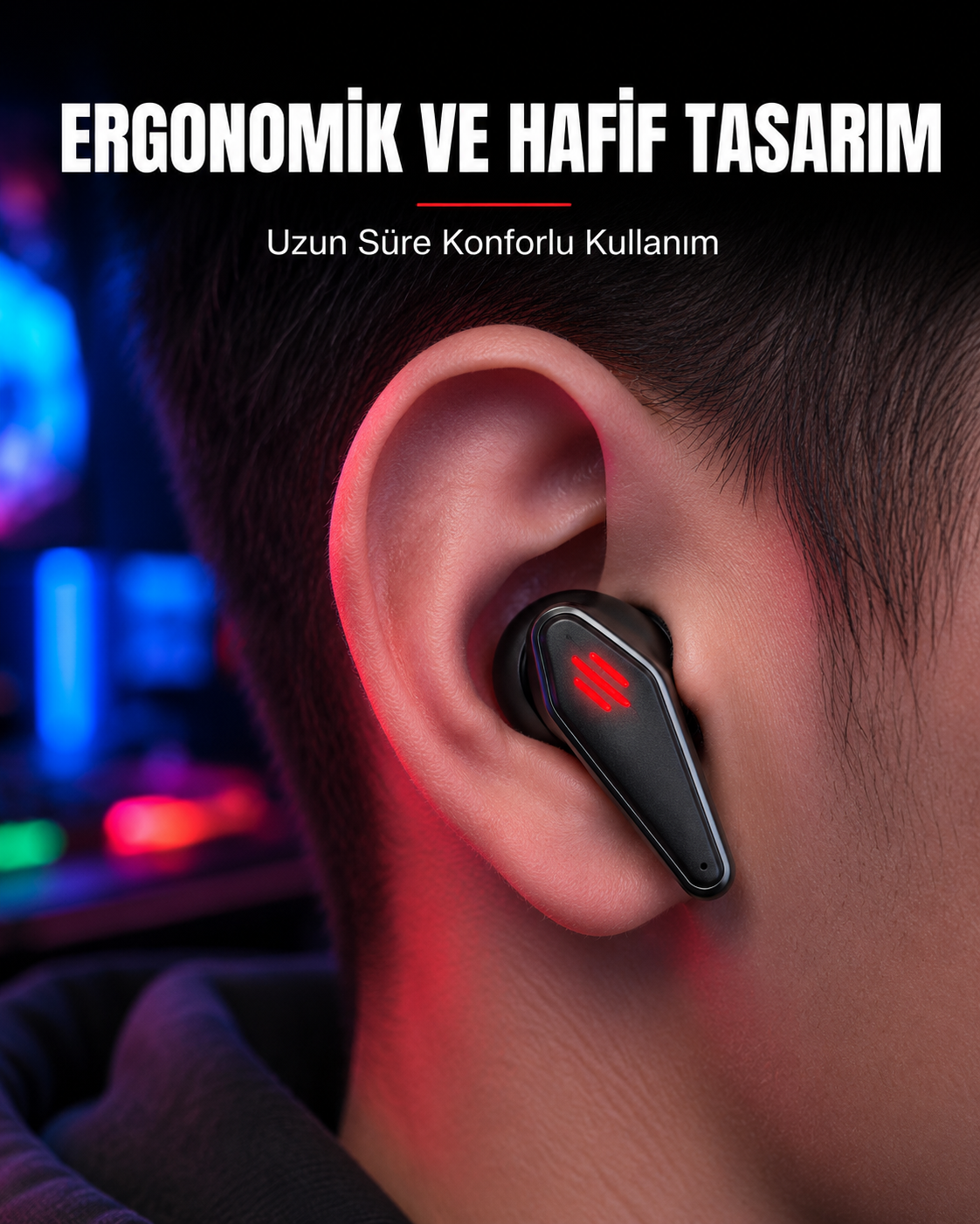 Led Işıklı Kablosuz  Kulaklık Ergonomik Tasarım Yeni Nesil - Lisinya