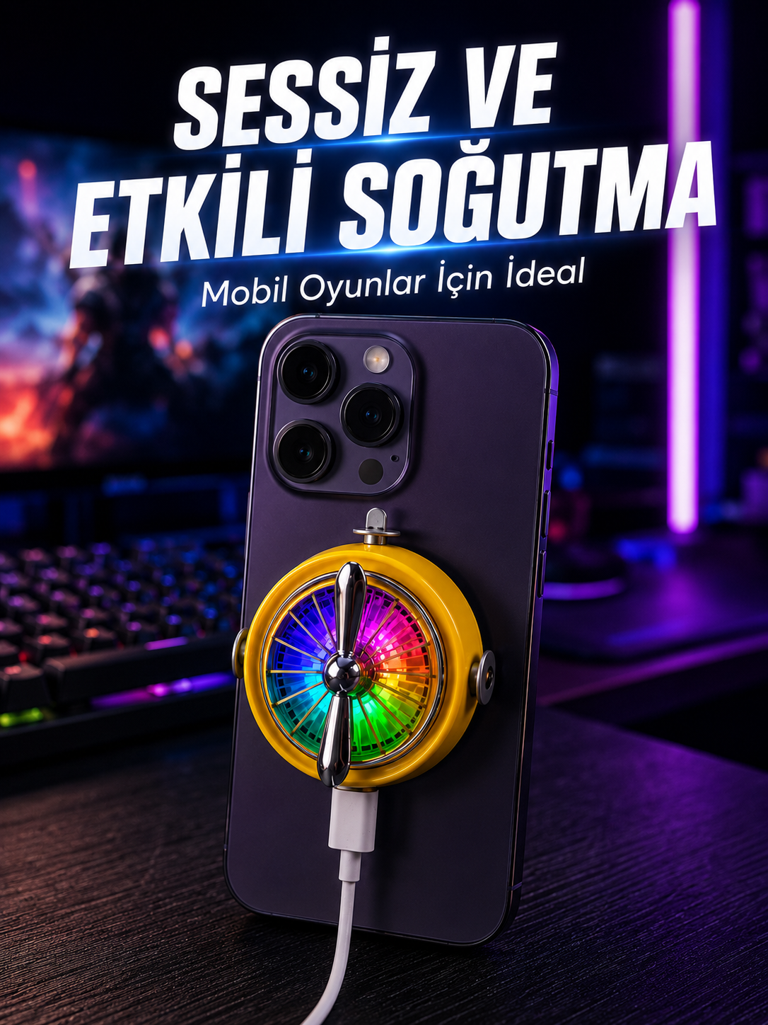 Manyetik Telefon Soğutucu RGB Fanlı Mobil Oyun Soğutucusu - Lisinya Manyetik Telefon Soğutucu RGB Fanlı Mobil Oyun Soğutucusu - Lisinya
