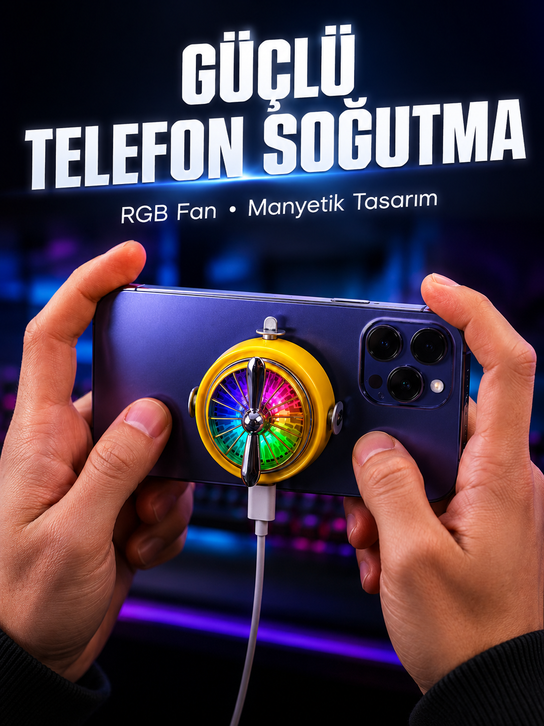 Mobil Oyuncular İçin RGB Işıklı Telefon Soğutucu - Lisinya Mobil Oyuncular İçin RGB Işıklı Telefon Soğutucu - Lisinya