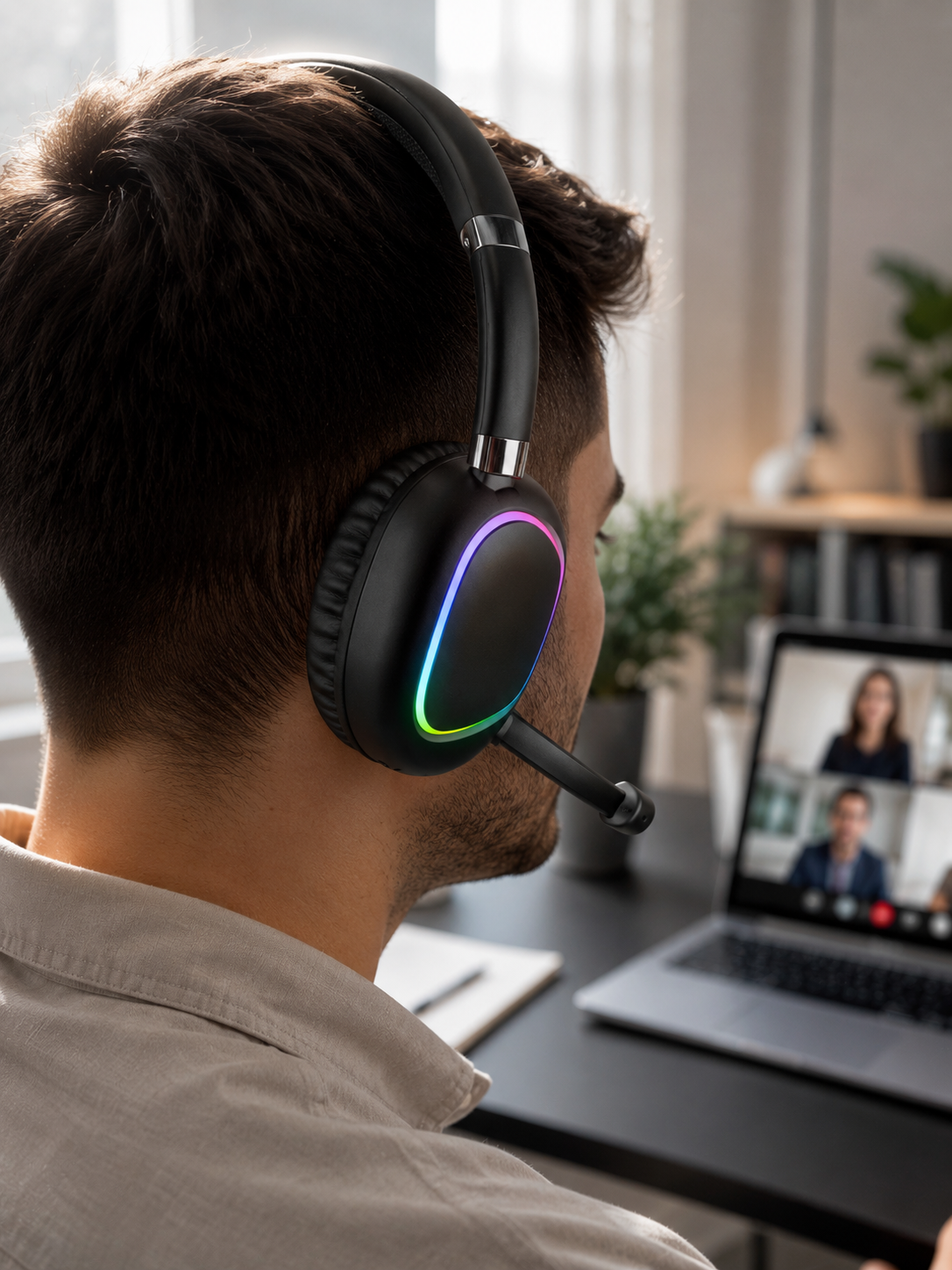 RGB Işıklı Bluetooth Mikrofonlu Kulaklık Uzun Süreli Kullanım Type-C Şarjlı - Lisinya RGB Işıklı Bluetooth Mikrofonlu Kulaklık Uzun Süreli Kullanım Type-C Şarjlı - Lisinya