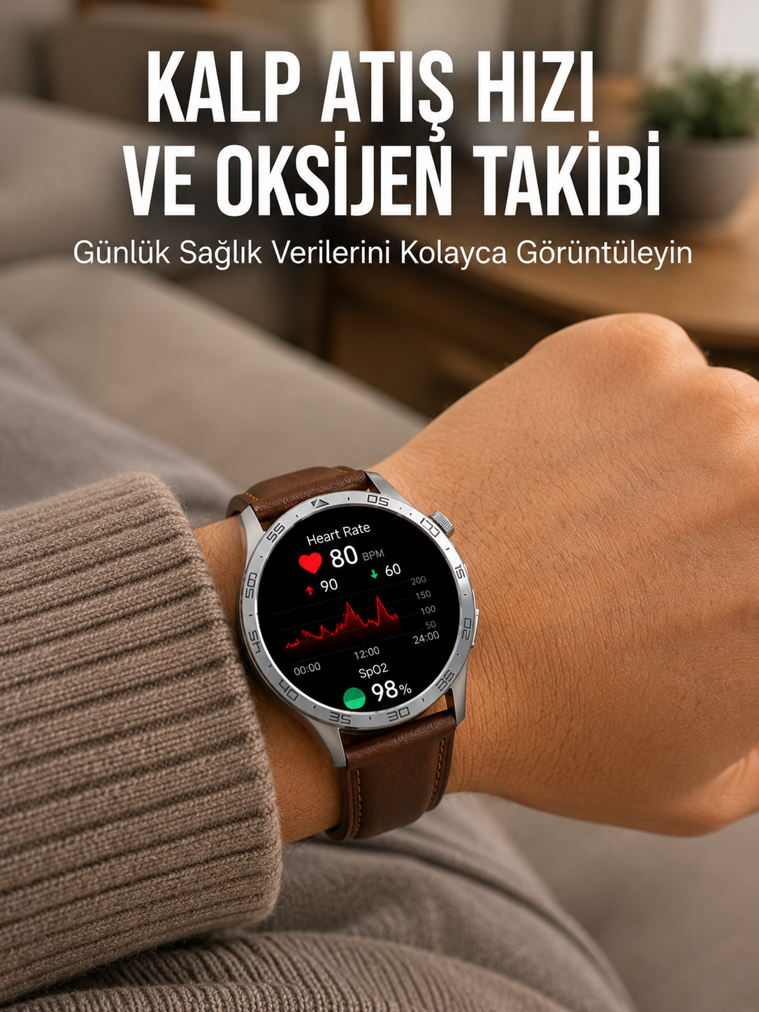 Kalp Atış Hızı ve Oksijen Takibi Sunan Akıllı Saat - Lisinya Kalp Atış Hızı ve Oksijen Takibi Sunan Akıllı Saat - Lisinya