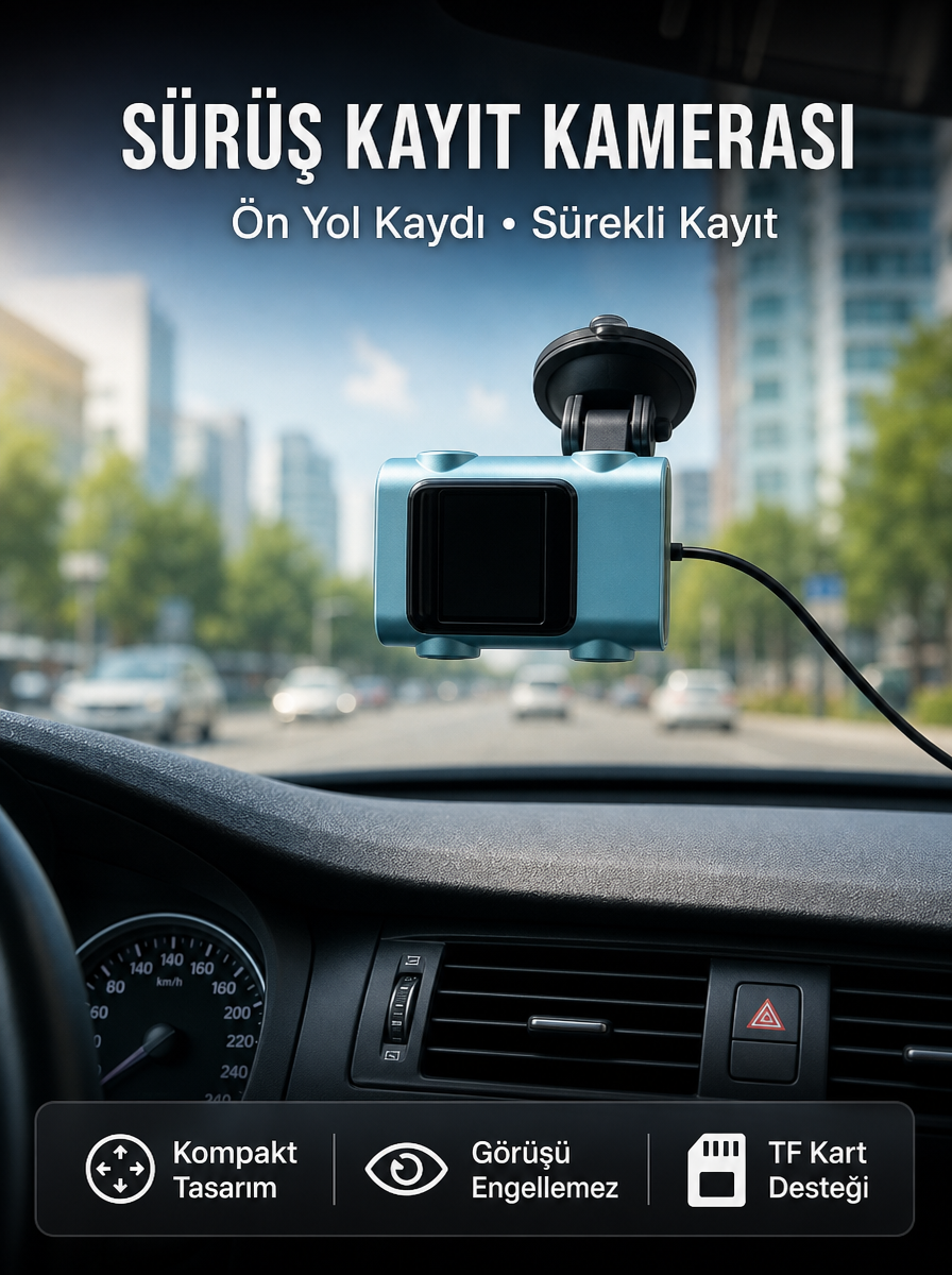 Araç Ön Cam Kamerası Sürüş Güvenliği İçin Video Kayıt Yeni Nesil - Lisinya