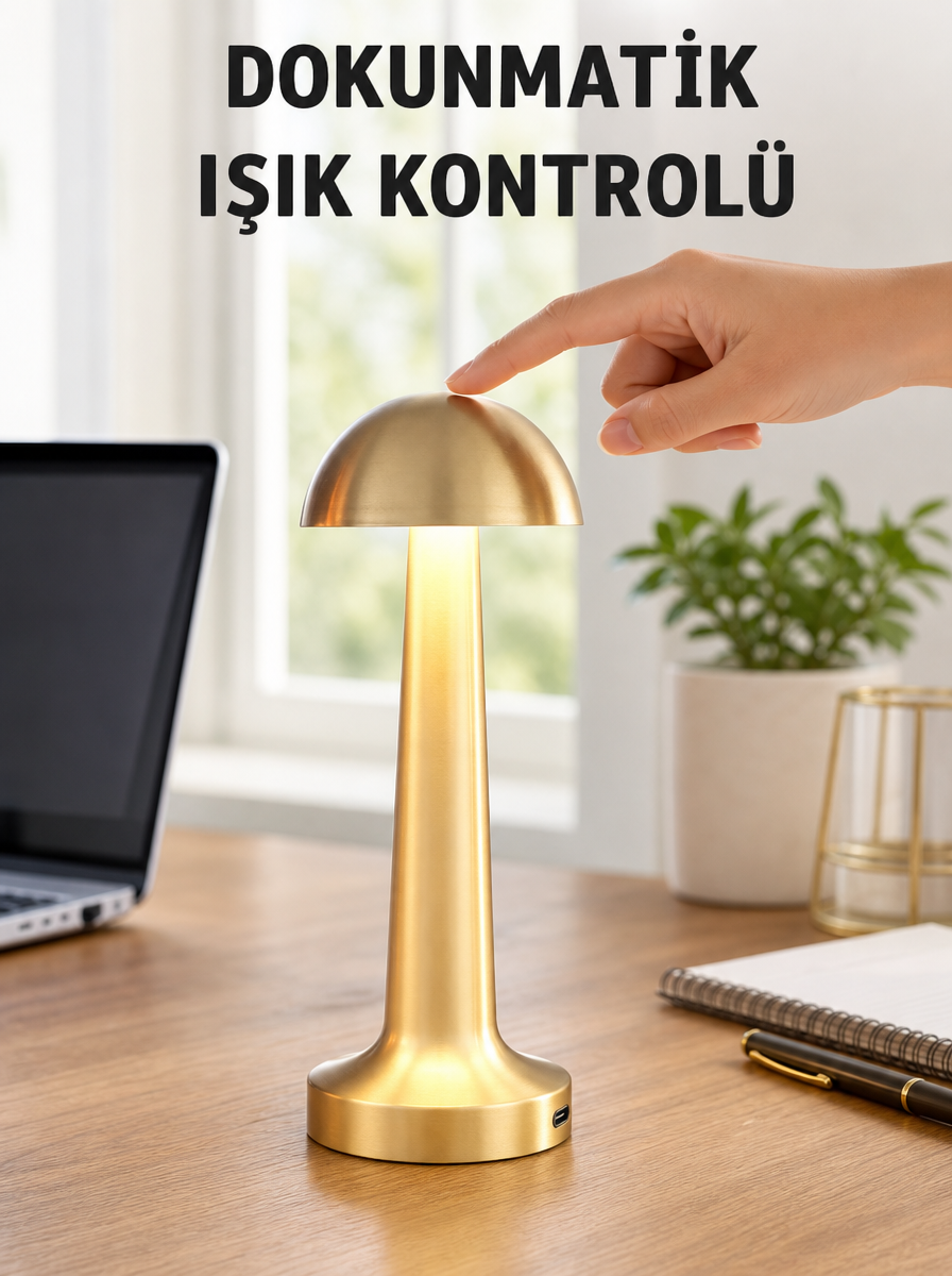 Modern Tasarım Şarjlı Masa Lambası – 1800 mAh Batarya Yeni Nesil - Lisinya Modern Tasarım Şarjlı Masa Lambası – 1800 mAh Batarya Yeni Nesil - Lisinya
