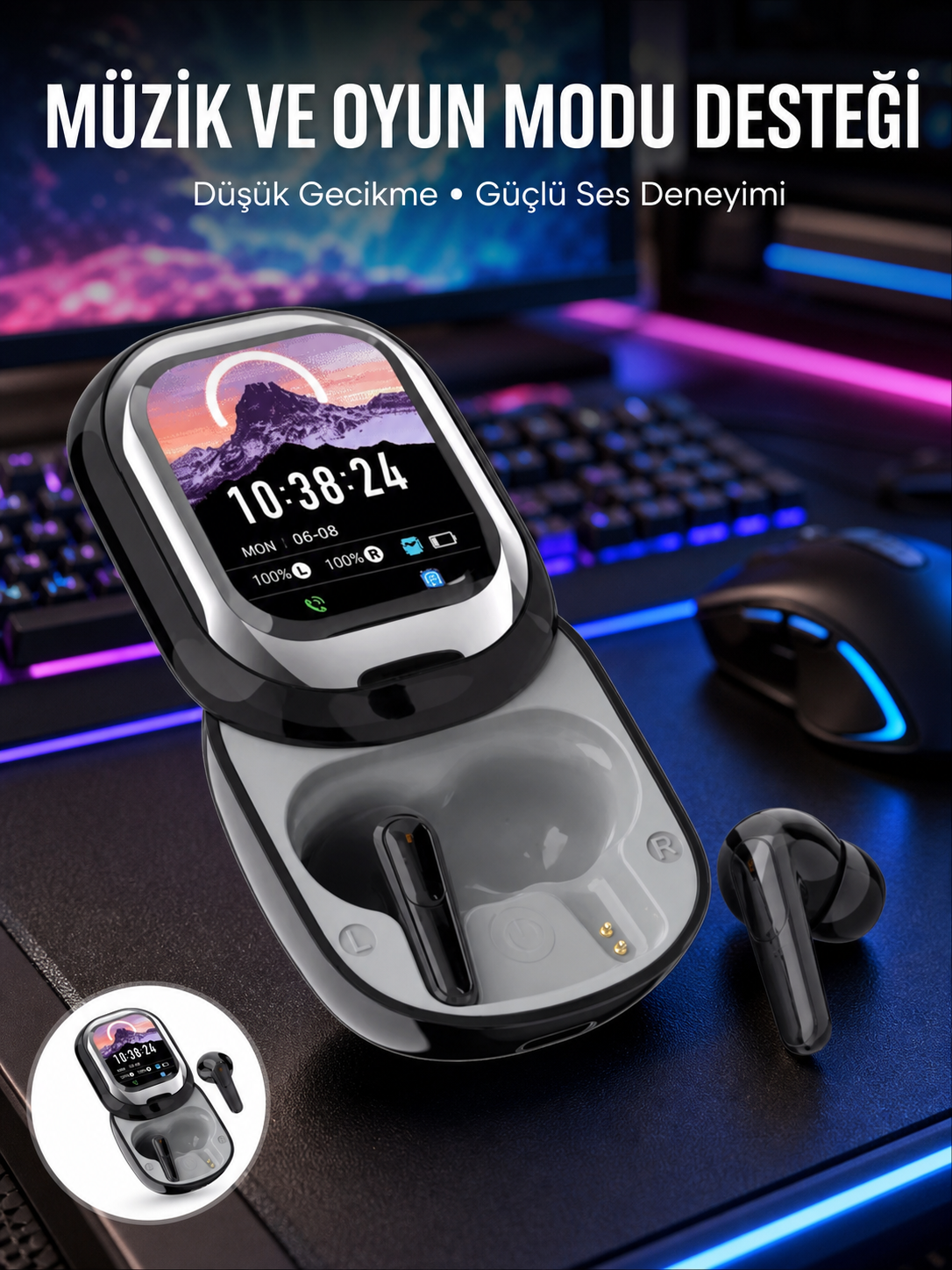 Kişiselleştirilebilir LED Ekranlı Bluetooth Kulaklık – Oyun & Müzik Modlu - Lisinya Kişiselleştirilebilir LED Ekranlı Bluetooth Kulaklık – Oyun & Müzik Modlu - Lisinya
