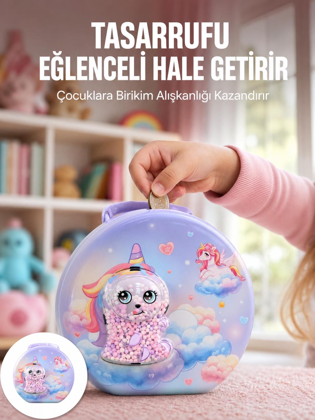 Eğitici Şifreli Çocuk Para Kasası Dayanıklı Metal - Lisinya