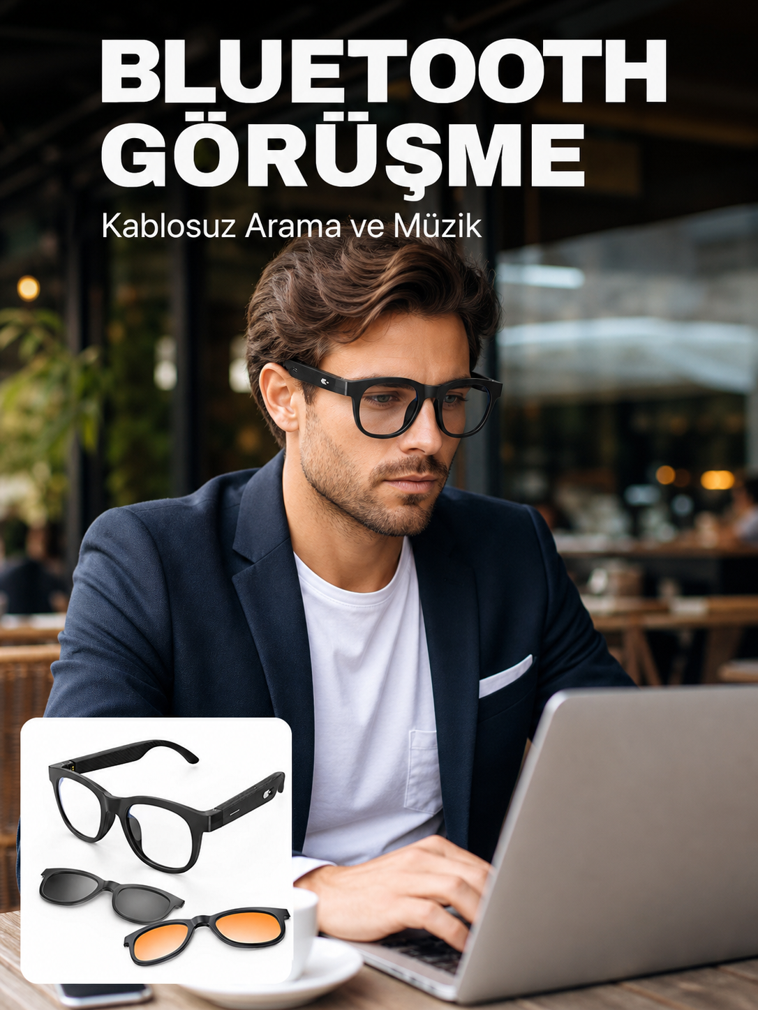 Yapay Zekâ Destekli Akıllı Bluetooth Gözlük Dokunmatik Kontrol Manyetik Lens ve Kablosuz Görüşme Özellikli - Lisinya