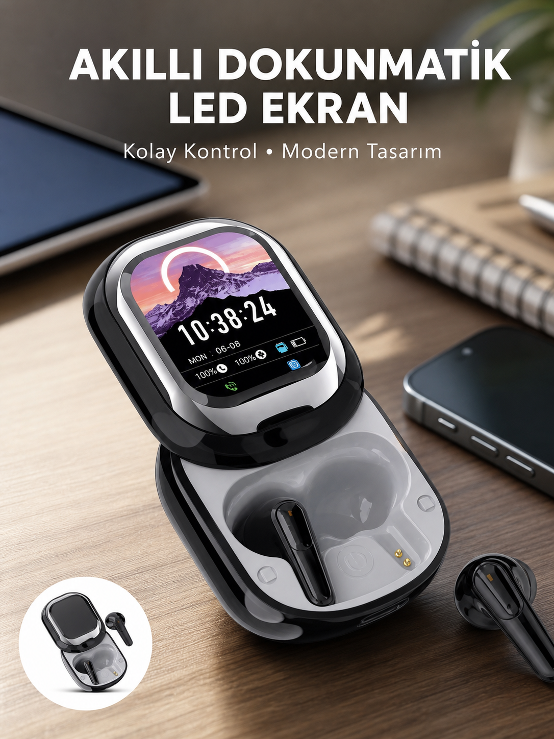 Şık, Akıllı ve Güçlü: LED Ekranlı Kablosuz Kulaklık Seti - Lisinya