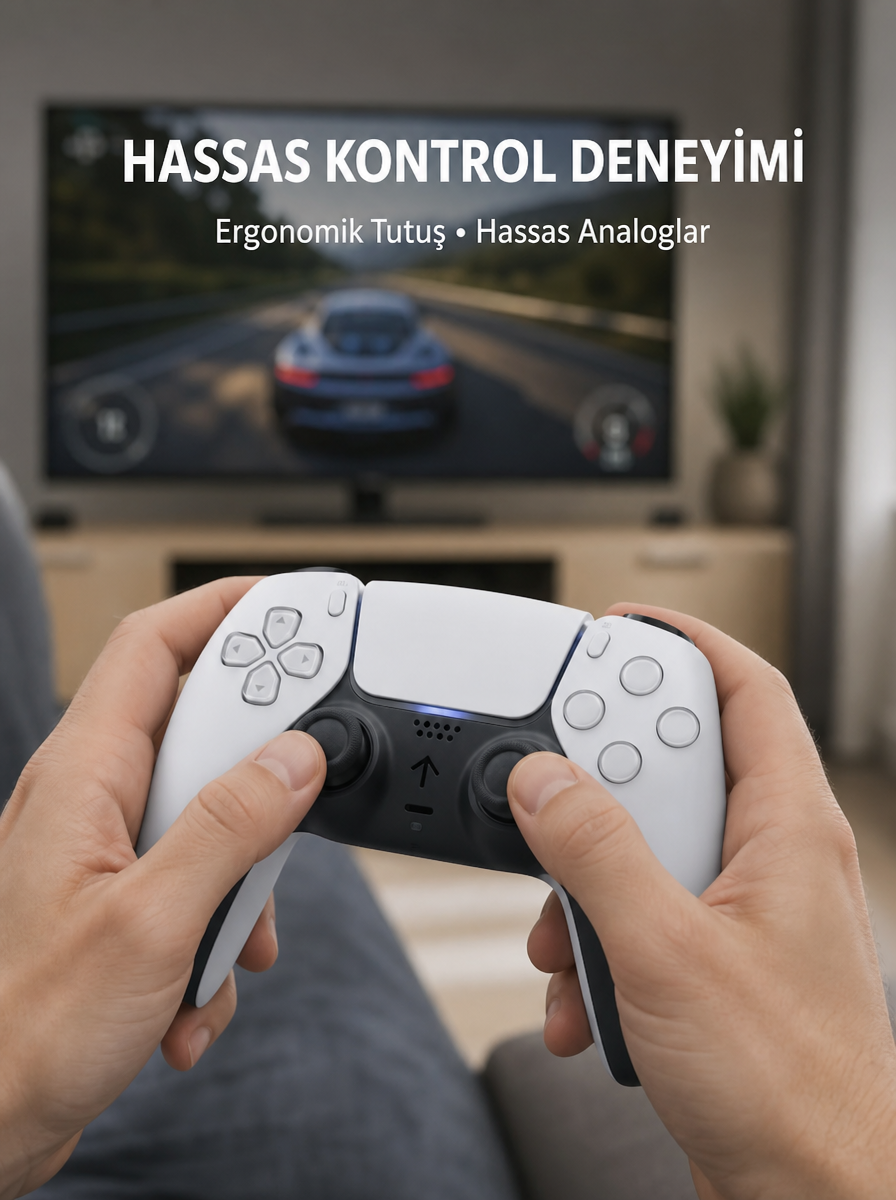 Kablosuz PS5 Oyun Kumandası Hızlı Tepki ve Ergonomik Tutuş Yeni Nesil - Lisinya Kablosuz PS5 Oyun Kumandası Hızlı Tepki ve Ergonomik Tutuş Yeni Nesil - Lisinya