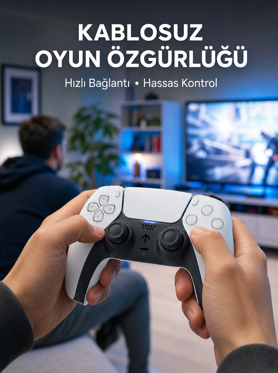 PS5 Uyumlu Kablosuz Oyun Kolu Sessiz Tuşlar ve Güçlü Performans Yeni Nesil - Lisinya PS5 Uyumlu Kablosuz Oyun Kolu Sessiz Tuşlar ve Güçlü Performans Yeni Nesil - Lisinya