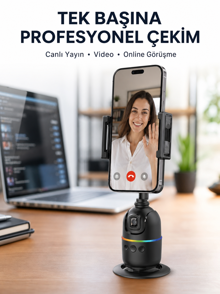 Canlı Yayın ve Video Çekimleri İçin Otomatik Yüz Takipli Masaüstü Gimbal Yeni Nesil - Lisinya Canlı Yayın ve Video Çekimleri İçin Otomatik Yüz Takipli Masaüstü Gimbal Yeni Nesil - Lisinya