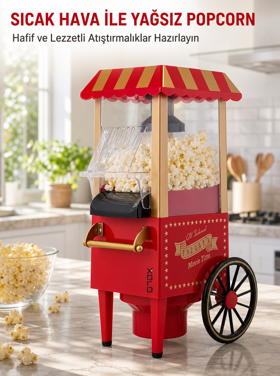 Sağlıklı Atıştırmalıklar İçin Yağsız Popcorn Makinesi - Lisinya Sağlıklı Atıştırmalıklar İçin Yağsız Popcorn Makinesi - Lisinya