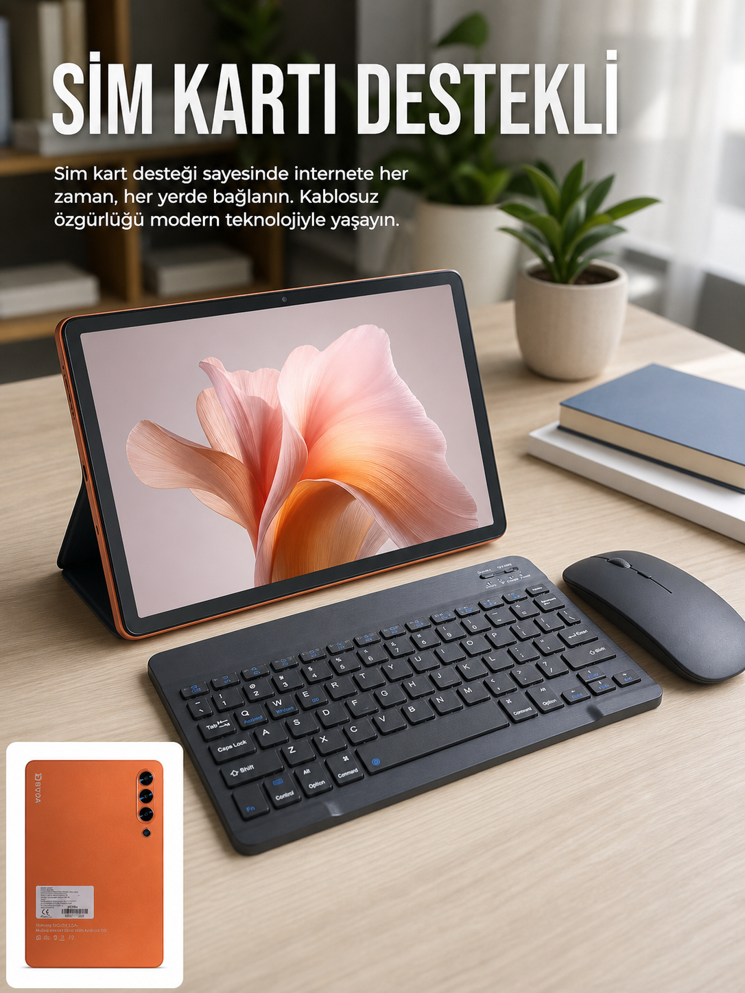 SIM Kart Destekli Android Tablet Bluetooth Klavye ve Kablosuz Mouse Seti Geniş Ekran Taşınabilir Tasarım - Lisinya SIM Kart Destekli Android Tablet Bluetooth Klavye ve Kablosuz Mouse Seti Geniş Ekran Taşınabilir Tasarım - Lisinya