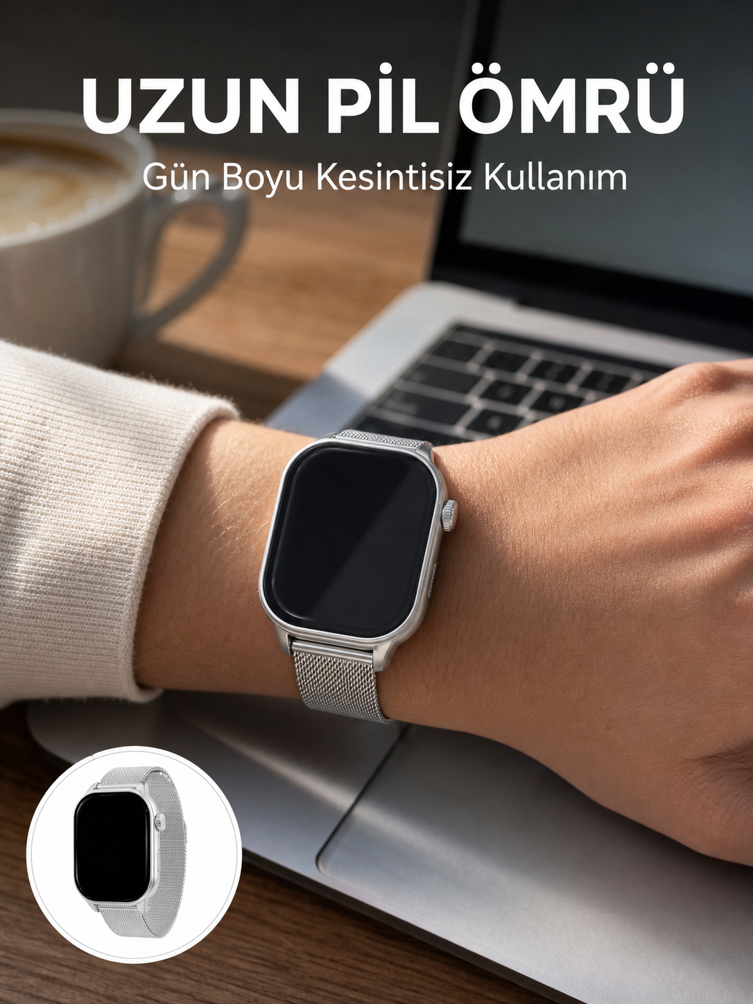 AMOLED Ekranlı Bluetooth Aramalı 3 Kordonlu Akıllı Saat - Lisinya AMOLED Ekranlı Bluetooth Aramalı 3 Kordonlu Akıllı Saat - Lisinya