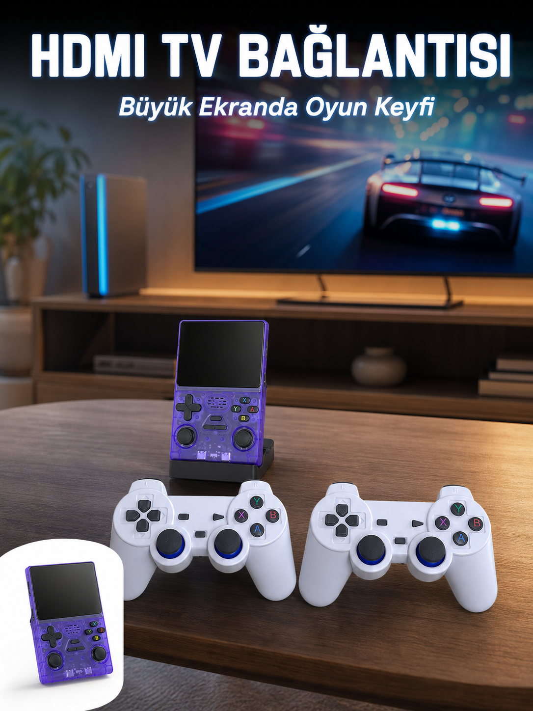 Retro Oyun Konsolu 2 Kablosuz Oyun Kolu ve IPS Ekranlı - Lisinya Retro Oyun Konsolu 2 Kablosuz Oyun Kolu ve IPS Ekranlı - Lisinya