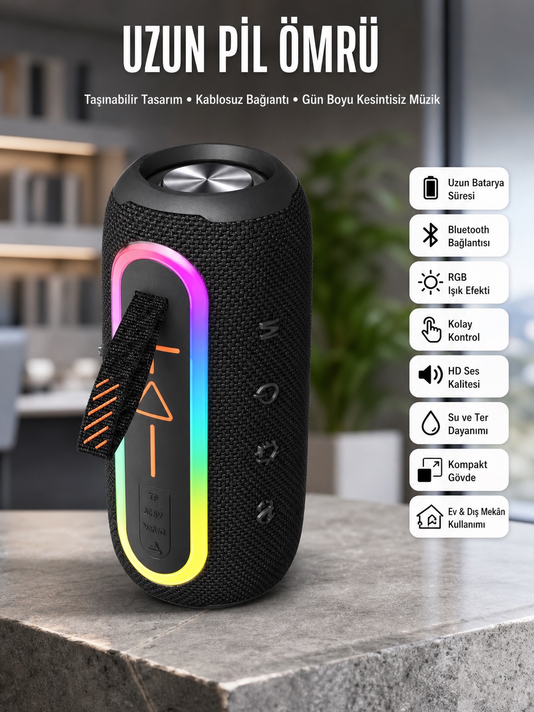 Bluetooth Hoparlör Uzun Pil Ömrü Taşınabilir Yüksek Ses Kaliteli - Lisinya Bluetooth Hoparlör Uzun Pil Ömrü Taşınabilir Yüksek Ses Kaliteli - Lisinya