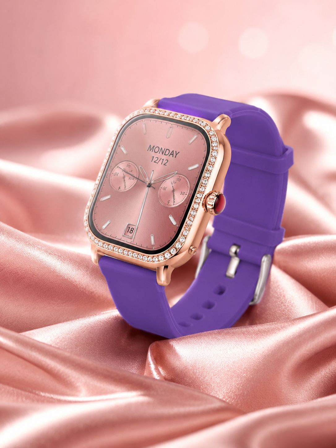 3 Kordonlu Rose Gold Kasalı Kadın Akıllı Saat Seti - Lisinya 3 Kordonlu Rose Gold Kasalı Kadın Akıllı Saat Seti - Lisinya
