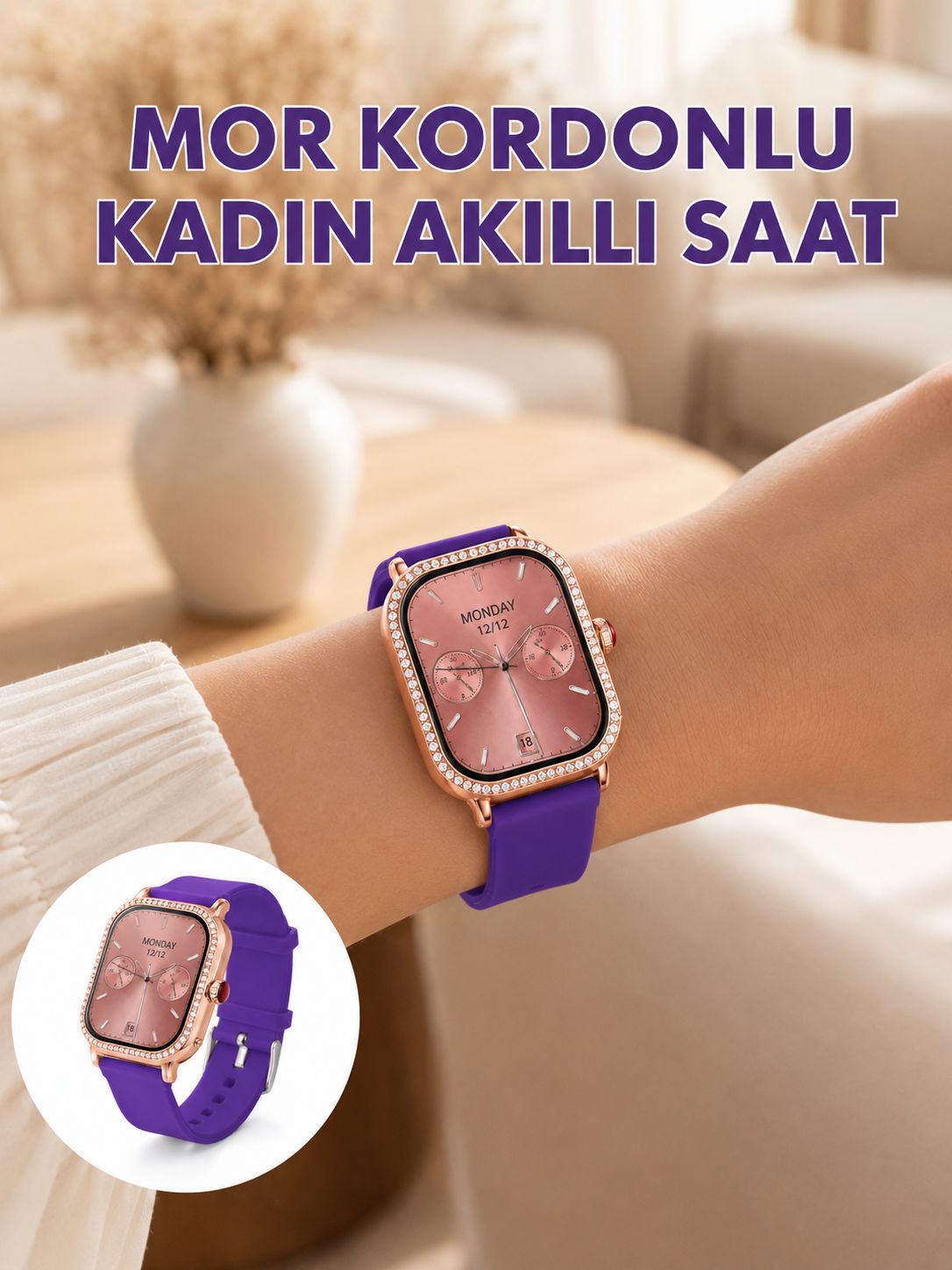 Arama Özellikli Dokunmatik Ekranlı Kadın Akıllı Saat - Lisinya Arama Özellikli Dokunmatik Ekranlı Kadın Akıllı Saat - Lisinya