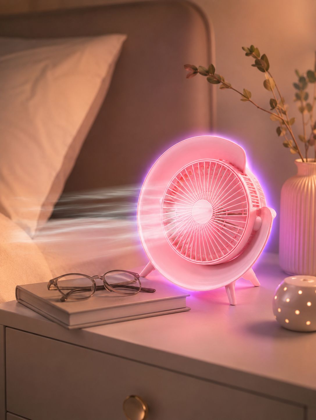 3 Hız Ayarlı USB Şarjlı RGB Masa Fanı - Lisinya 3 Hız Ayarlı USB Şarjlı RGB Masa Fanı - Lisinya
