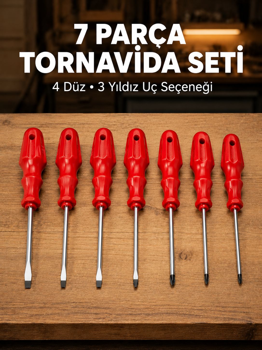 7 Parça Tornavida Seti Manyetik Uç Ergonomik Sap - Lisinya
