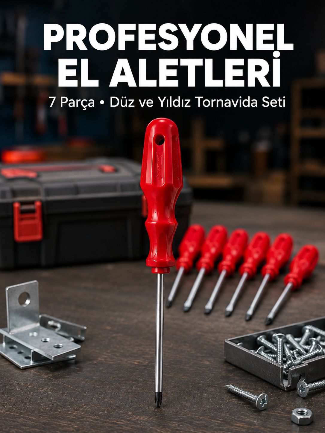 Profesyonel 7 Parça Tornavida Seti Ergonomik Saplı El Aleti - Lisinya Profesyonel 7 Parça Tornavida Seti Ergonomik Saplı El Aleti - Lisinya