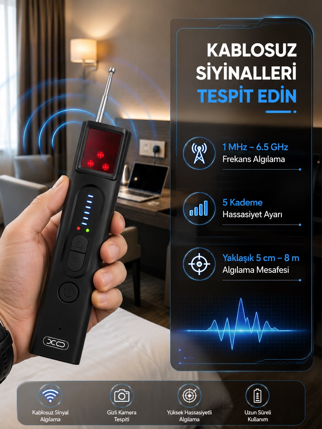 Profesyonel Gizli Kamera ve Kablosuz Sinyal Dedektörü - Lisinya Profesyonel Gizli Kamera ve Kablosuz Sinyal Dedektörü - Lisinya