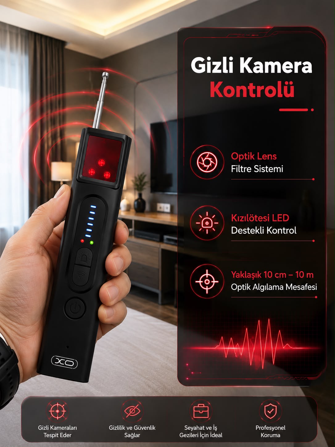 Gizli Kamera, GPS ve RF Sinyal Tespit Cihazı - Lisinya Gizli Kamera, GPS ve RF Sinyal Tespit Cihazı - Lisinya