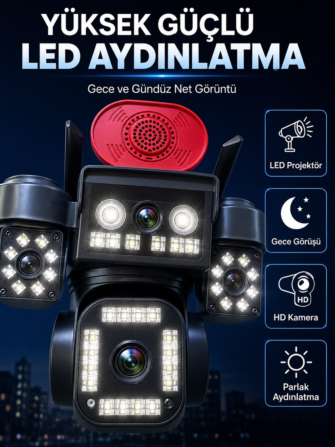 Yüksek Güçlü LED Aydınlatma ve Gece Görüş Teknolojisi ile Günün Her Saatinde Net Görüntüleme - Lisinya Yüksek Güçlü LED Aydınlatma ve Gece Görüş Teknolojisi ile Günün Her Saatinde Net Görüntüleme - Lisinya