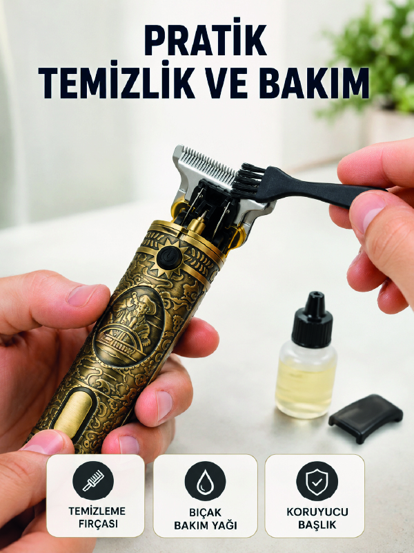 Erkek Bakım Tıraş Makinesi 1500 mAh Lityum Batarya 1 mm 2 mm 3 mm Taraklı - Lisinya