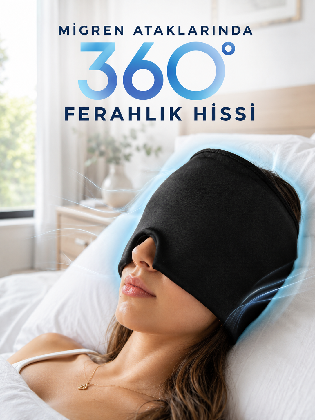 360° Jel Kompres Başlığı Soğuk ve Sıcak Kullanıma Uygun Rahatlatıcı Göz Maskesi - Lisinya