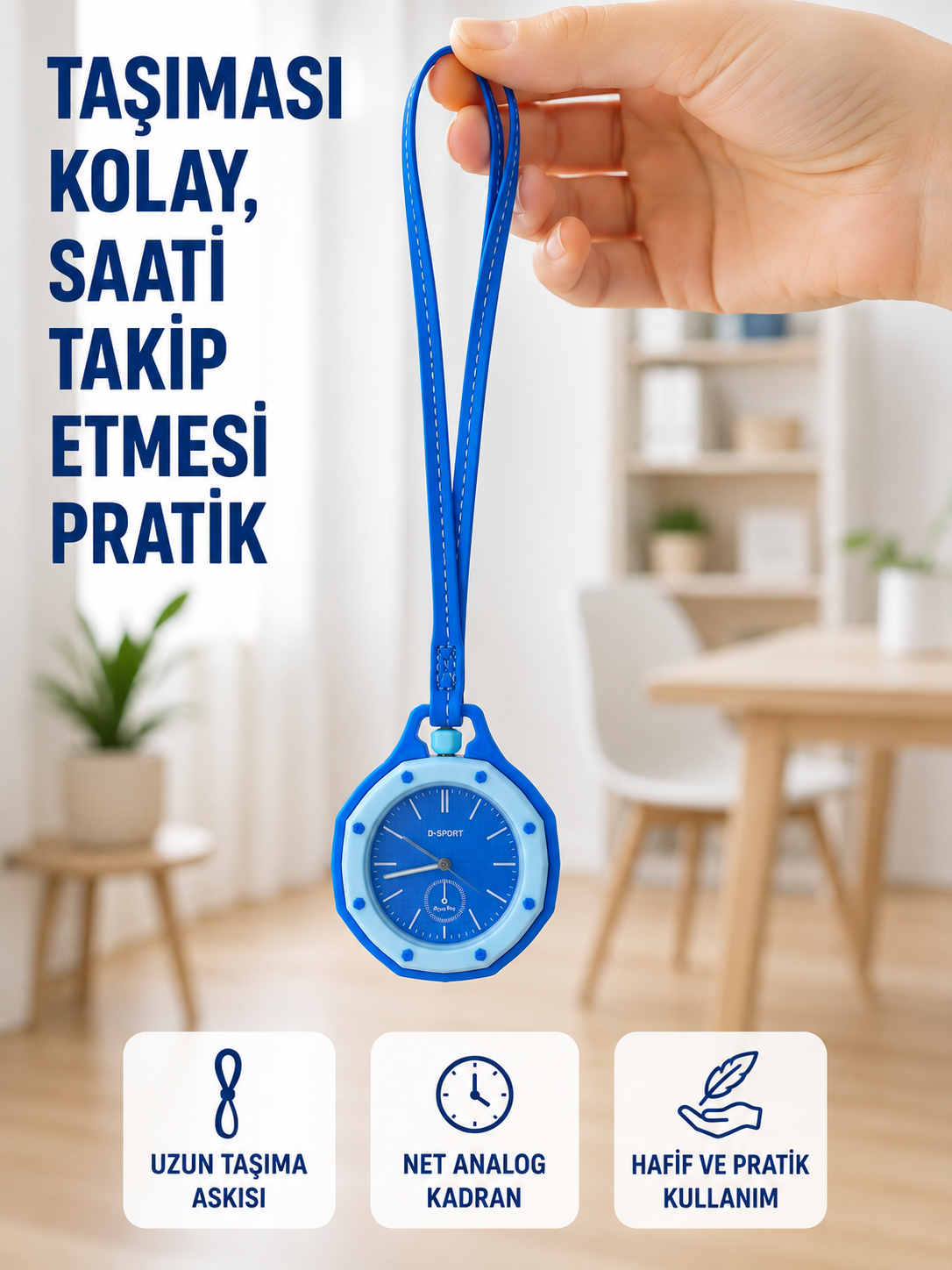 Askılı Analog Çanta Charmı Taşınabilir Saat ve Çanta Aksesuarı Mavi - Lisinya Askılı Analog Çanta Charmı Taşınabilir Saat ve Çanta Aksesuarı Mavi - Lisinya
