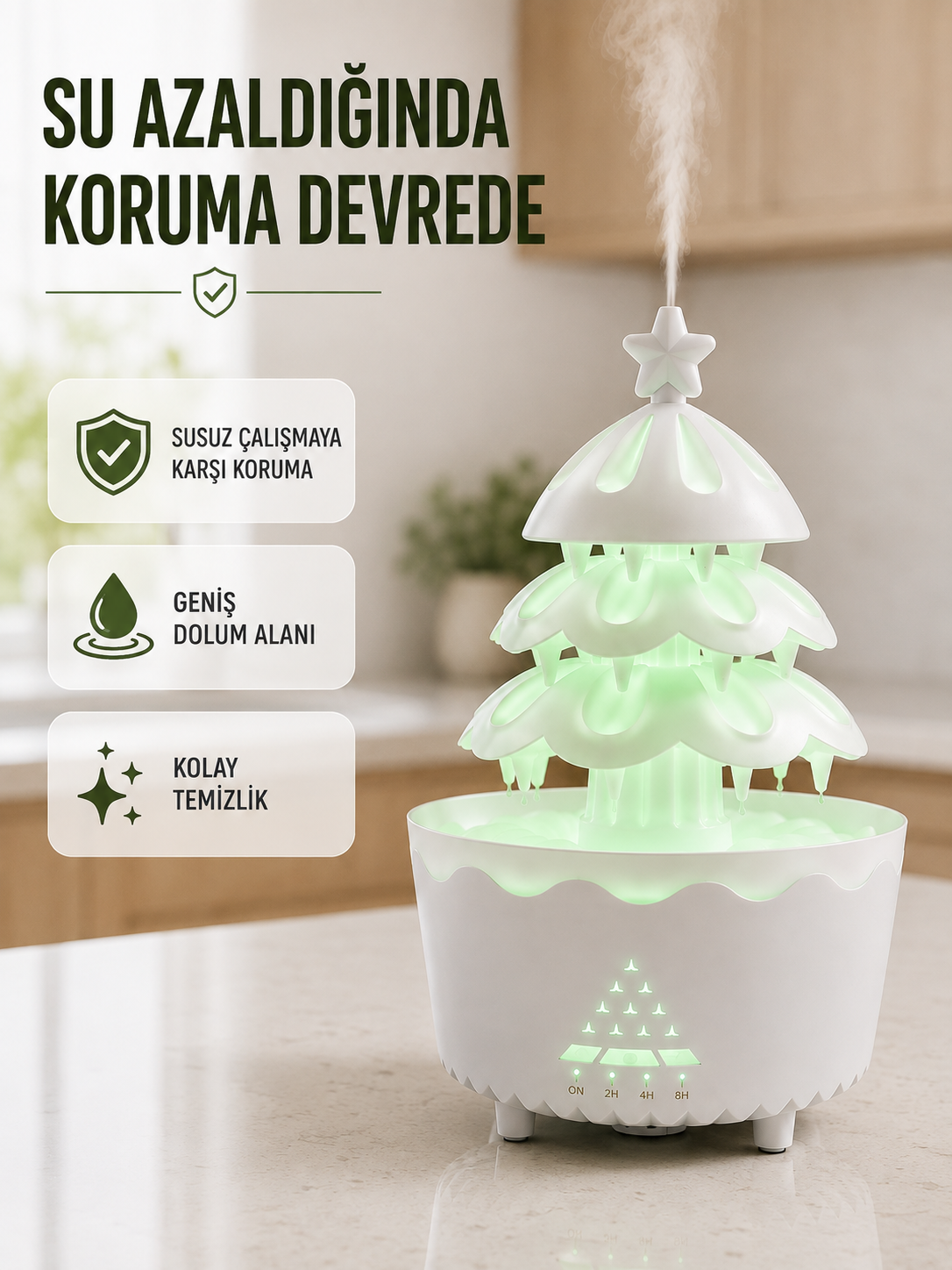 RGB Aydınlatmalı Şans Ağacı Aromaterapi Difüzörü 250 ML Hava Nemlendirici - Lisinya