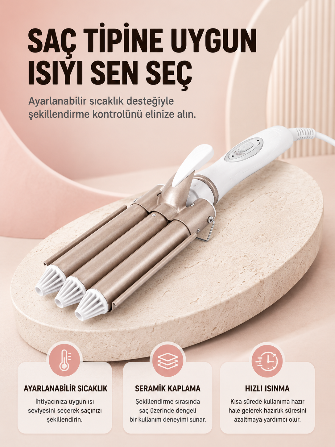 Her Saç Tipine Uygun, Hızlı Isınan Bukle Yapıcı – Evde Kuaför Kalitesinde Sonuç Yeni Nesil - Lisinya Her Saç Tipine Uygun, Hızlı Isınan Bukle Yapıcı – Evde Kuaför Kalitesinde Sonuç Yeni Nesil - Lisinya