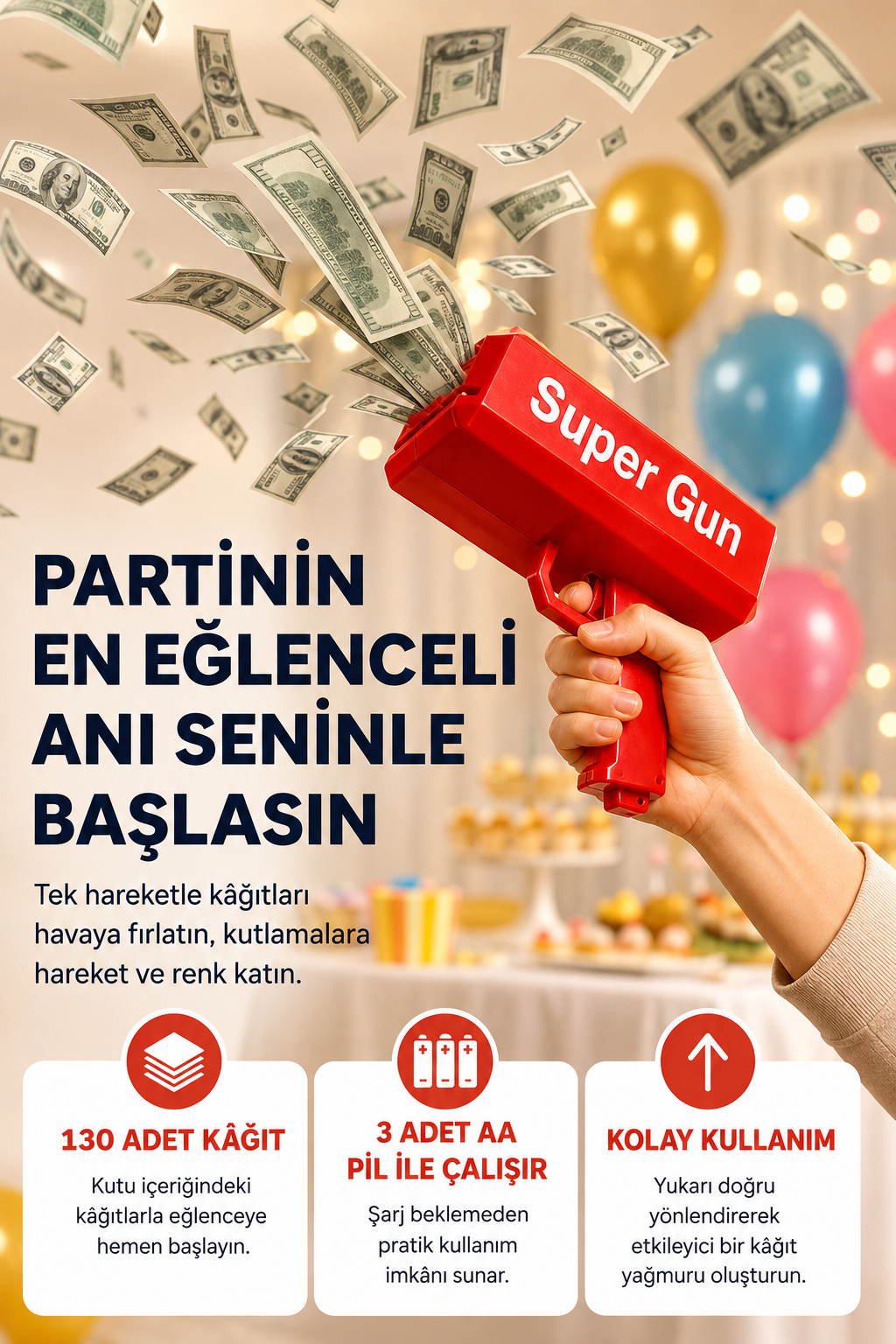 Partiler ve Sosyal Medya İçerikleri İçin Etkili Kâğıt Atma Oyuncağı - Lisinya