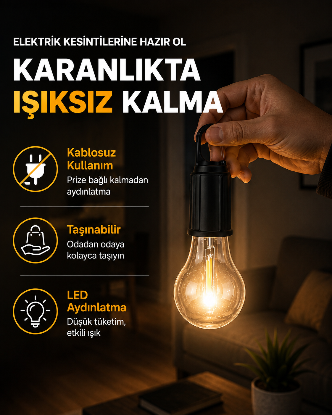 Dış Mekan Kullanımına Uygun LED Lamba - Lisinya Dış Mekan Kullanımına Uygun LED Lamba - Lisinya